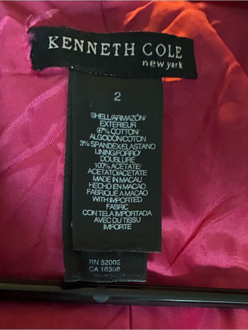 Kenneth Cole Reaction Red Women's Jacket - Picture 6 of 7